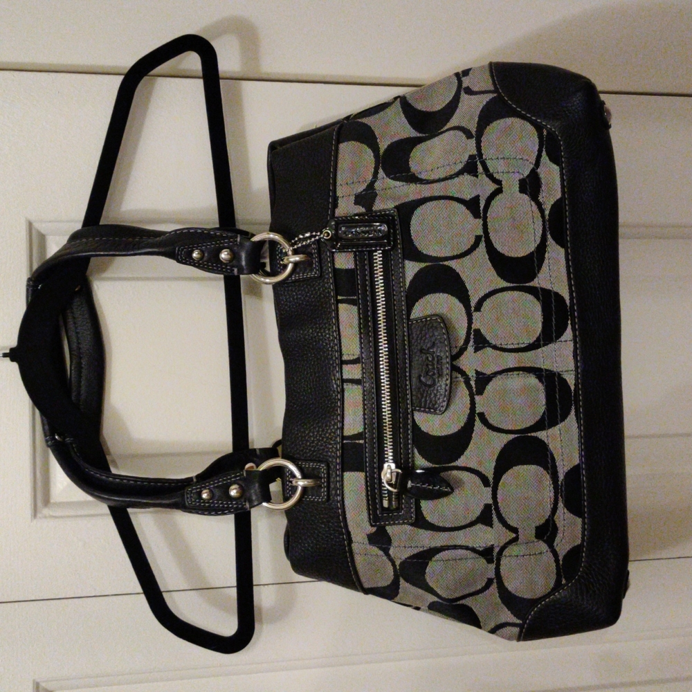 Coach Black and Gray Signature Tote